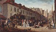 Louis-Leopold Boilly The Arrival of the Diligence (stagecoach) in the Courtyard of the Messageries oil on canvas